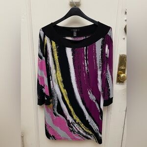 Vintage Y2K Abstract Print Tunic Blouse Plus Size 2X Style & Co Woman